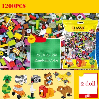 

1200+PCS Creative Classic Colorful Part Bulk Bricks Toy Compatible Technic Kids Educational City Building Blocks Toys