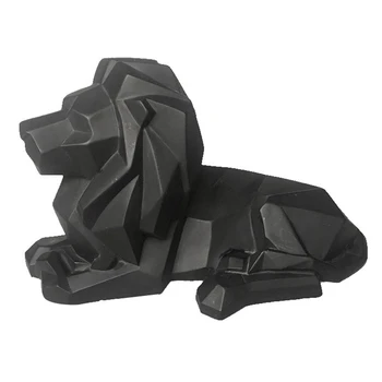 

Lion Resin Model Crafts Ornaments Office Bar Lion Faith Sculpture Geometric Statue Animal Origami Abstract Art Decoration Gift