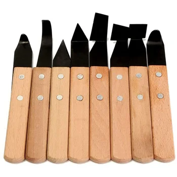 

8 in 1 Wooden Handle Pottery Wheel Ceramic Tools Pottery Craft Carving Shaping Trimming Tools