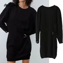 Английское винтажное Черное мини-платье sashe с пышными рукавами, женское вечернее платье vestidos de fiesta de noche vestidos, женские блейзеры