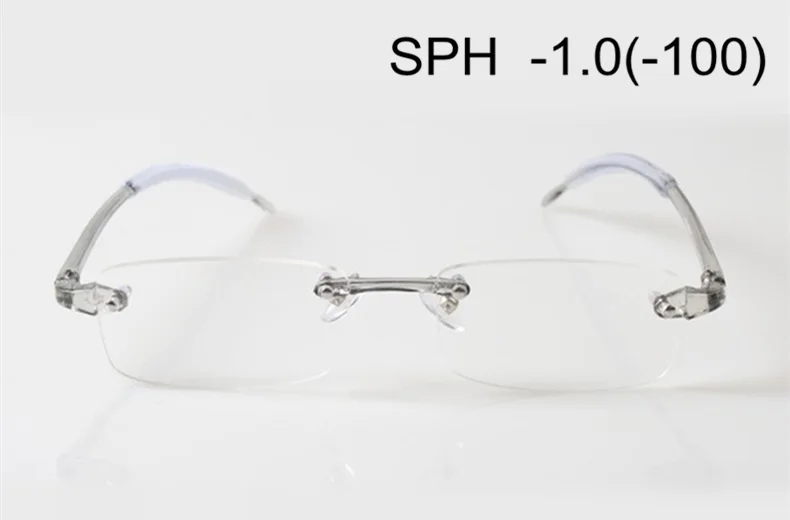 SWOKENCE очки без оправы для близорукости диоптрий-1,0-1,5-2-2,5-3-3,5-4 женские мужские очки для близоруких F203 - Цвет оправы: -1.0