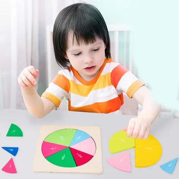 

Kids Early Learning Round jigsaw Puzzle Toys Mathematics Fraction Board Division Teaching Aids Education Math Toy Children Gift