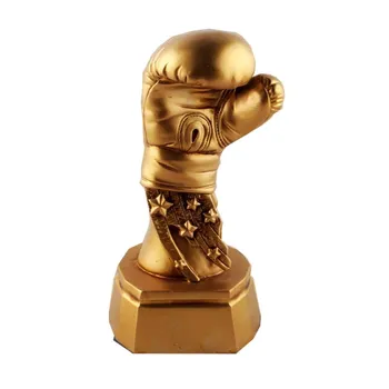 

Golden Boxing Gloves Miniature Model Sports Trophy Resin Figurines Desktop Crafts Boxing Gloves Statue Home Decoration Gifts
