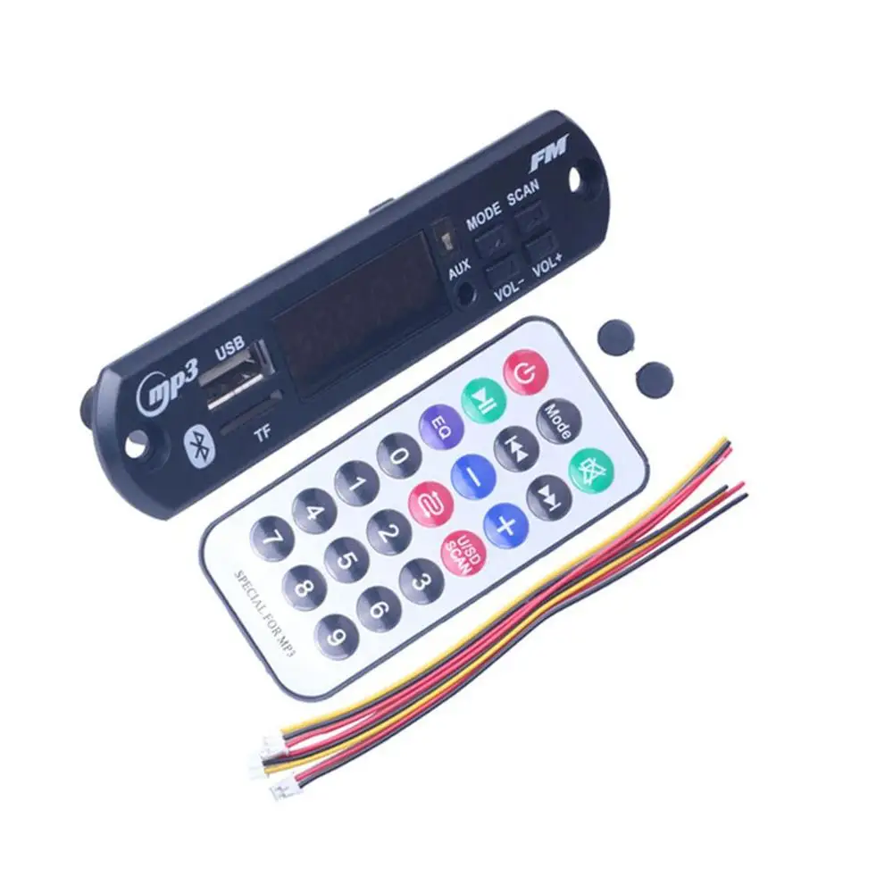 Автомобильный аудио USB TF FM радио модуль Беспроводной 5V 12V MP3 WMA Плата декодера стандарта MP3 плеер с пультом дистанционного управления Управление для автомобиля
