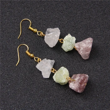 

Natural Gems Stone Earrings Fashion Colorful Crystal Drop Earrings for Women Statement Eardrop Hanging Dangle Female Jewelry