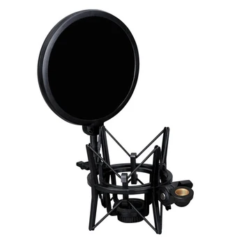

New miniphone Mic Professional Shock Mount with Shield Filter Sn R1BO (Black)