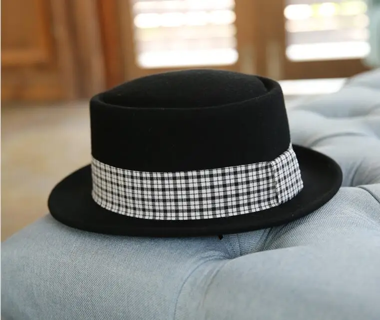 Осенняя Классическая клетчатая шляпа Fedora с бантом из чистой шерсти белая плоская джазовая шляпа австралийская шерстяная фетровая Женская Мужская зимняя фетровая шляпа Sombrero