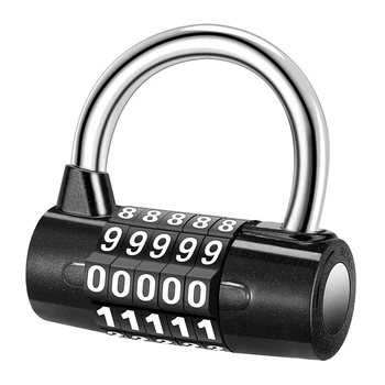 

5 Digital Combination Lock Security Padlock Combination Resettable Locks Zinc Alloy Material Waterproof Number Lock for Gym Etc