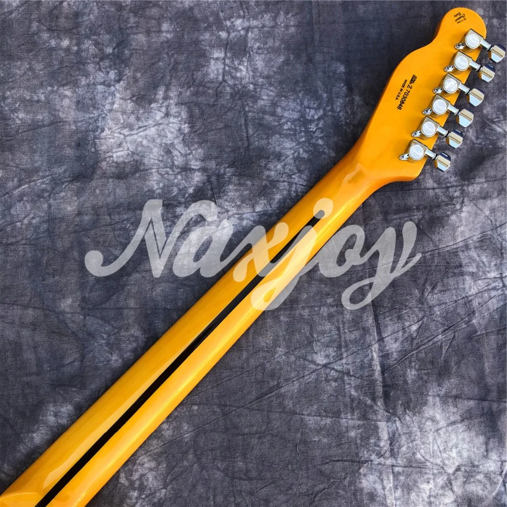 In stock Yellow Fen TL Electric Guitar,Top Quality Maple Neck Wax Potted Tele Guitar,Free shipping