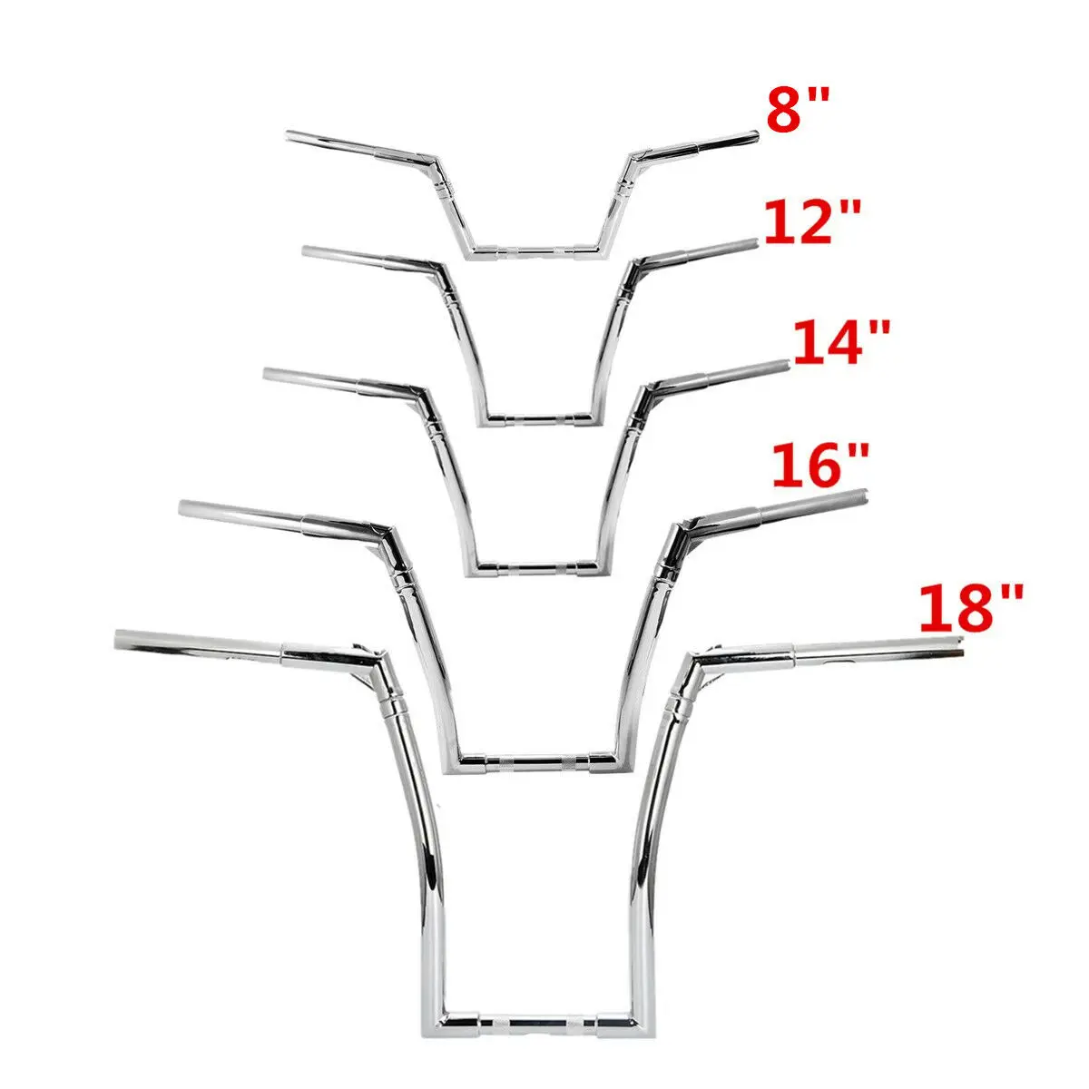 МОТОЦИКЛ ХРОМ " 12" 1" 16" 1" Rise 1-1/4" 1,2" Fat Ape вешалка руль для Harley Sportster XL 883 XL1200 48 FLST FXST
