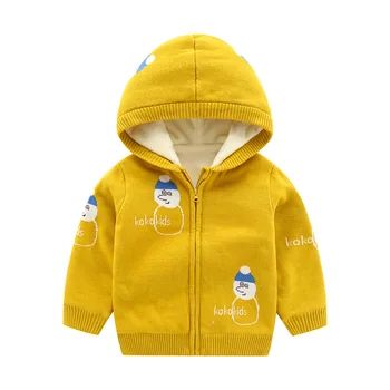 

Baby Sweaters Cardigans Cartoon Knitted Autumn Newborn Hooded Long Sleeve Boys Girls Jackets Winter Thick Warm Kids Coats Zip Up