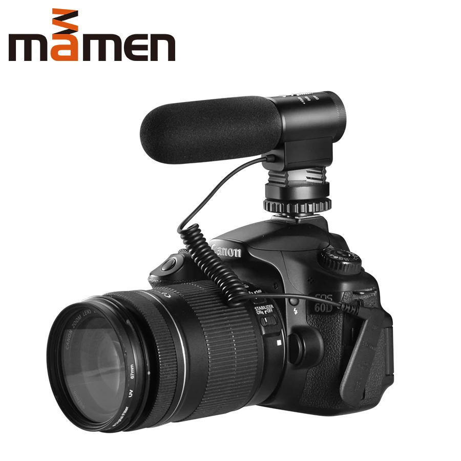 Микрофон для камеры MAMEN конденсаторный микрофон с разъемом 3 5 мм Nikon Canon Sony DSLR DV