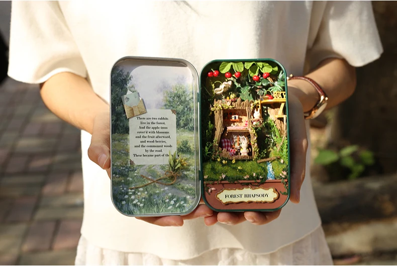 Миниатюрный DIY Кукольный дом деревянные миниатюрные кукольные домики мебельная коробка театральный сборный комплект ручной работы модель Кукольный домик игрушки Наборы q4