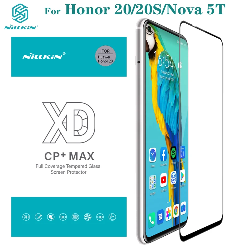 

Tempered Glass For Huawei Honor 20 20S Nillkin XD CP+MAX Anti Glare Full Coverage Screen Protector For Huawei Nova 5T Glass Film