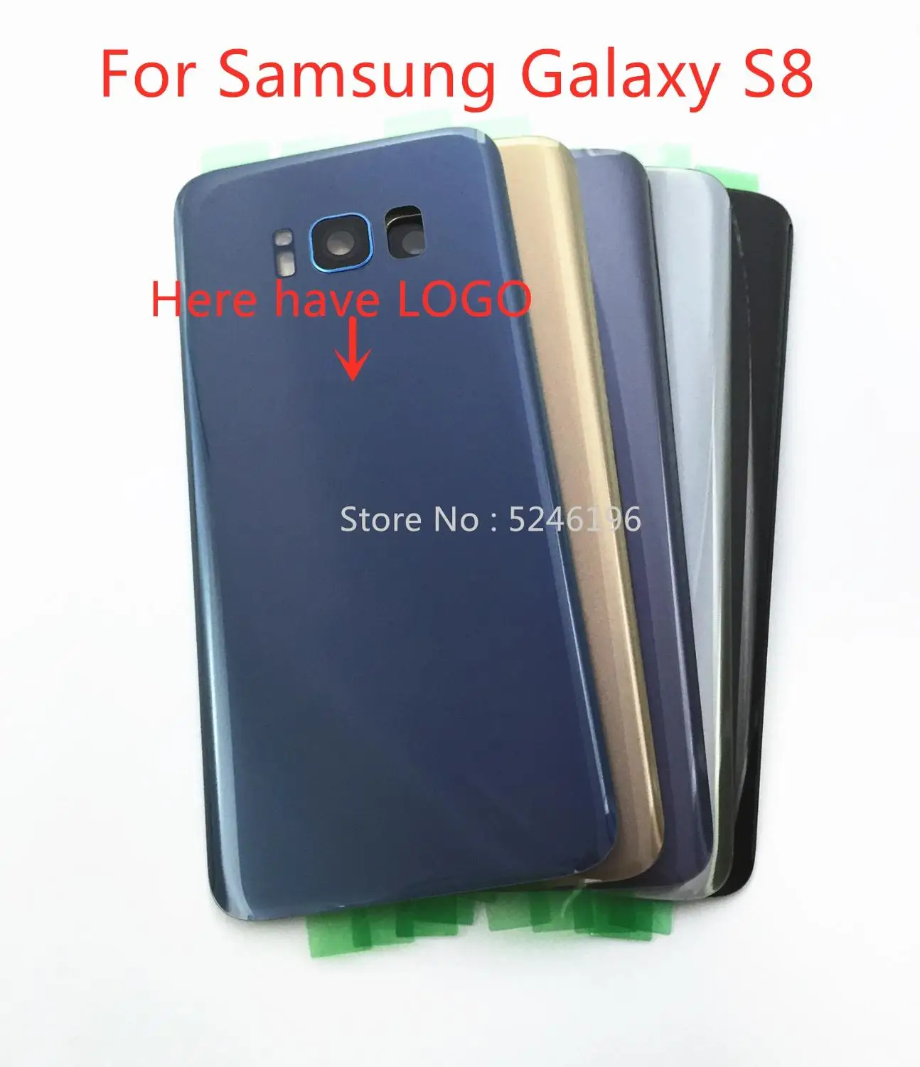 Задняя стеклянная крышка аккумулятора для Samsung Galaxy S8 G950F G950U G950N G9500, сменная деталь + стеклянная рамка объектива камеры, 1 шт.
