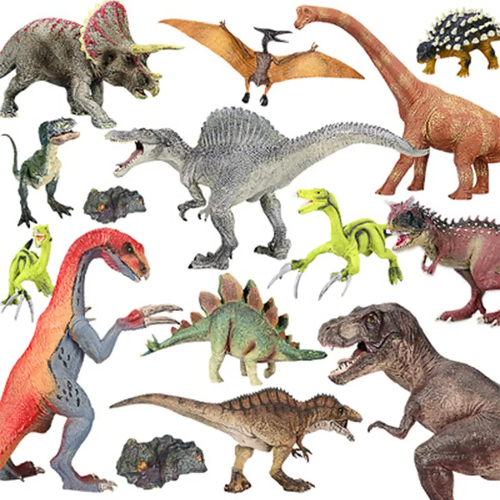 Children's Dinosaur Model 22cm Painted Resin Purple Ox Dragon Mouth Opening Decoration Hand Ornament Toys Gifts