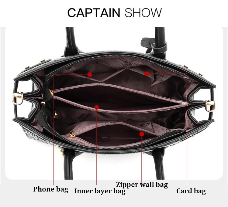 Ladies Crocodile Handbags for Women Luxury Designer Genuine Leather Crossbody Purses Cowhide Top Handle Office Tote Shoulder Bag (8)