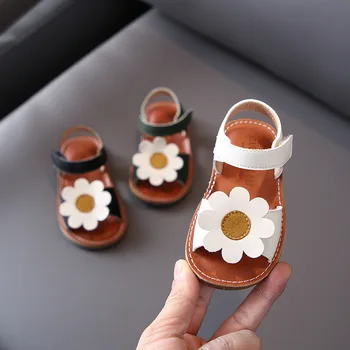 

2020 Summer Toddler Girls Shoes Baby Girl Flower T-strap Sandals AS0256