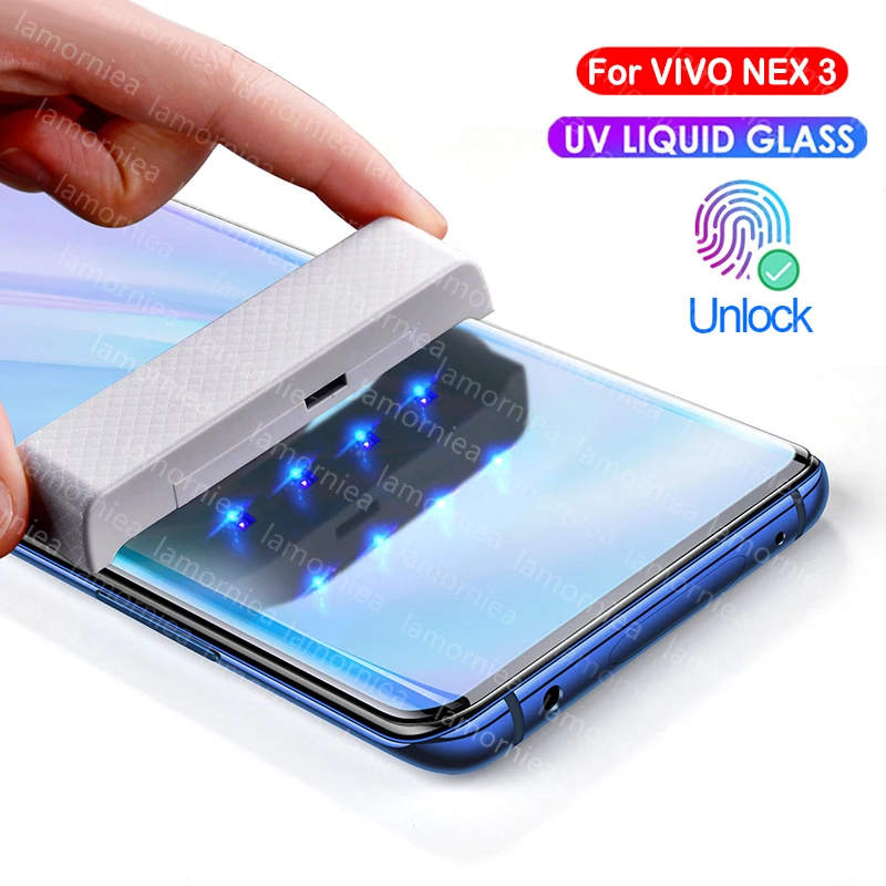 Антишпионское закаленное стекло Lamorniea 3D для Vivo Nex 3 УФ-стекло защиты экрана 100D