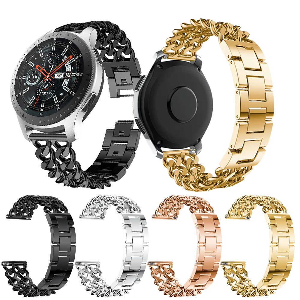 20 мм 22 мм широкий ремешок из нержавеющей стали для samsung Galaxy Watch 42 мм 46 мм Милан браслет металлические джинсовые часы на магнитном ремешке
