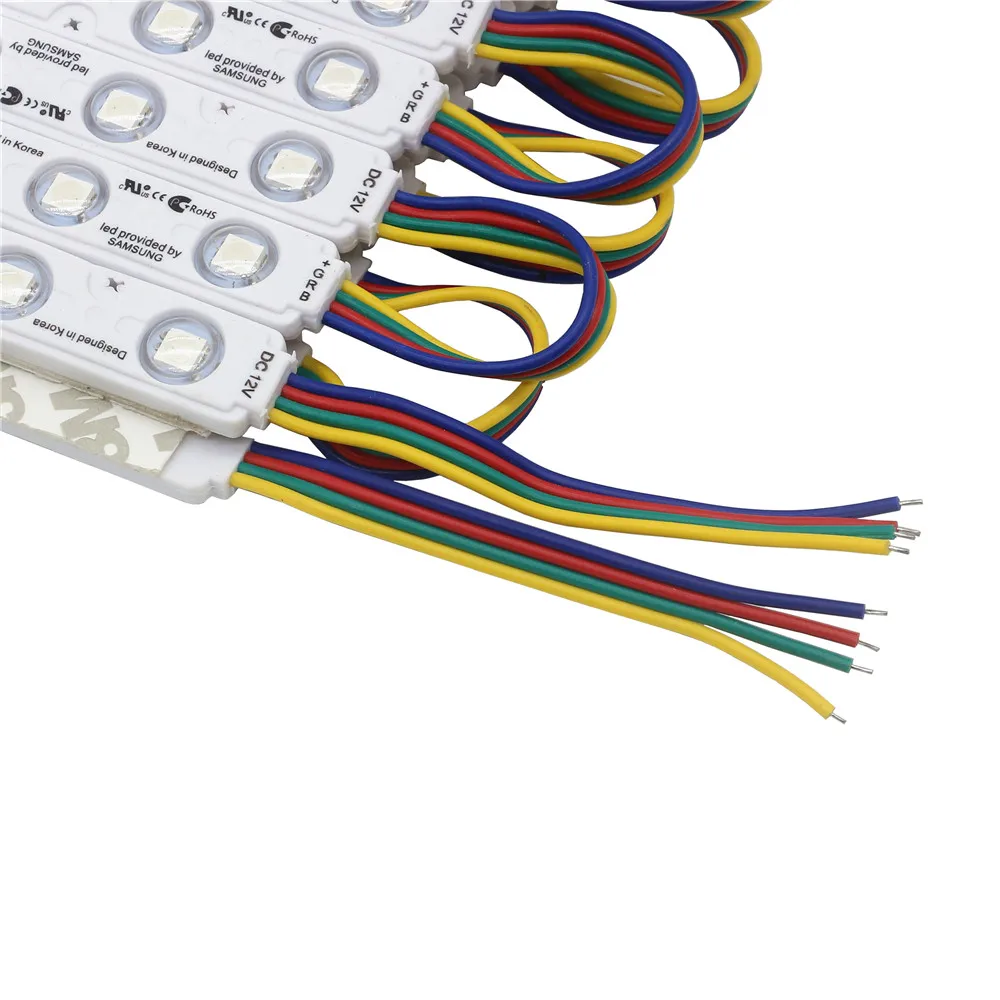 LED Modules 20Pcs/Lot Samsung Chip SMD 5050 3Leds/Pcs RGB 12V with Lens Waterproof IP68 LED Sign Shop Banner Channel Letter Light