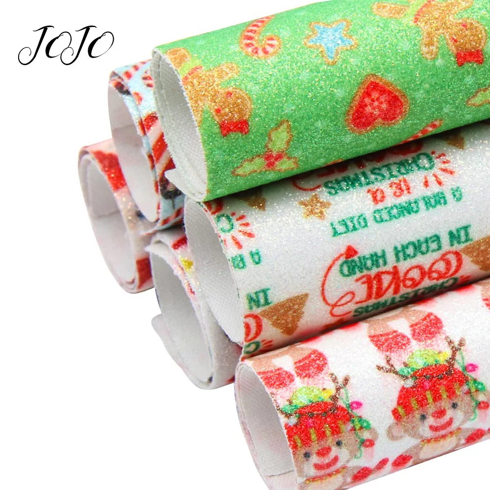 JOJO банты 22*30 см, 6 шт., с рождественским рисунком, тонкие блестящие тканевые простыни, сделай сам, украшение для вечеринки, одежда для шитья