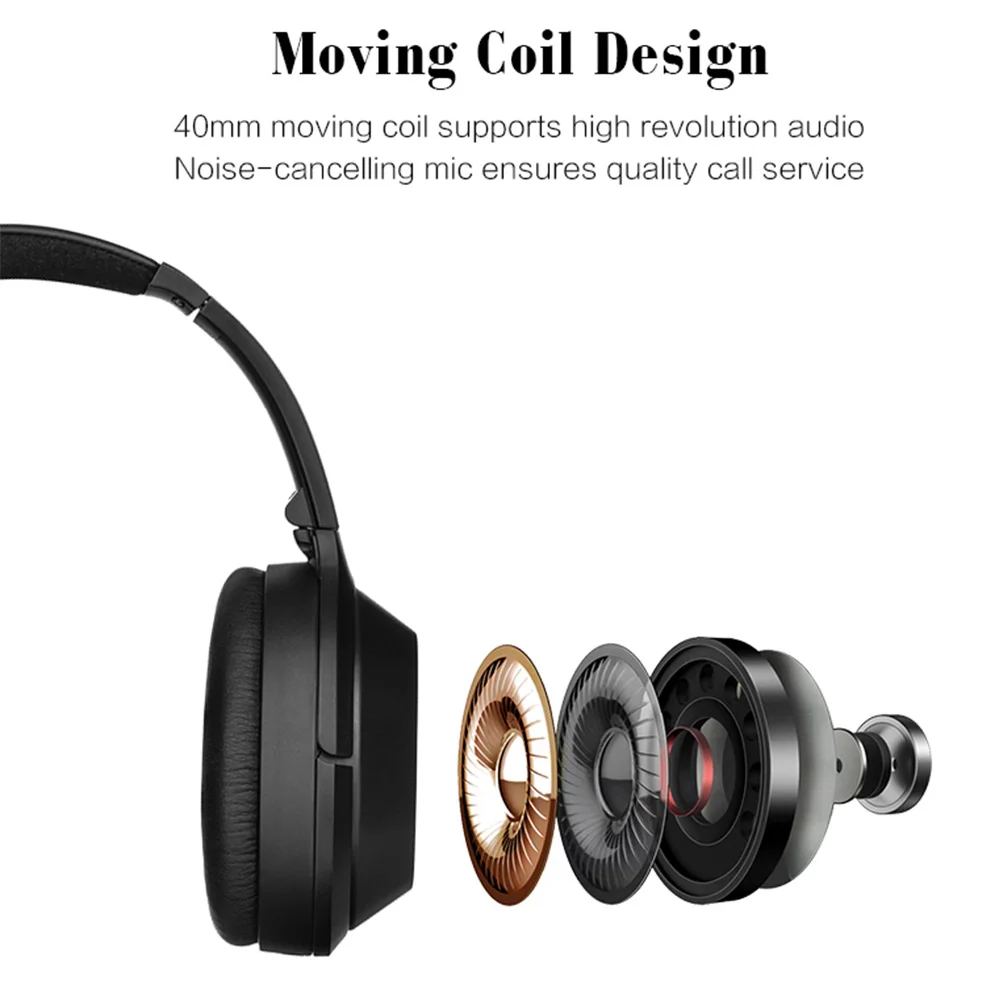 Активные наушники с шумоподавлением Bluetooth 5,0 беспроводная гарнитура с микрофоном для iOS Android смартфон