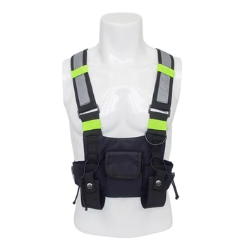 

Survival Radio Vest Cycling Adjustable Chest Bag Pocket Breathable Mesh