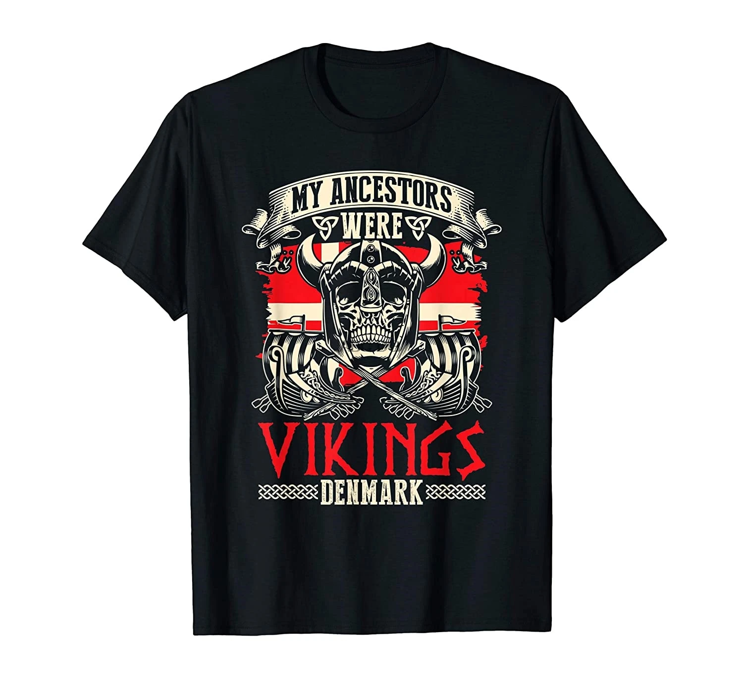 Моих предков были Викинги Дании забавные Viking происхождение подарок футболка (1) |