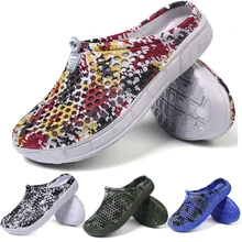 Мужские летние шлепанцы; большие размеры; пляжные быстросохнущие шлепанцы с дырками; дышащие сандалии на плоской подошве для дома и улицы; Мужская обувь; A40