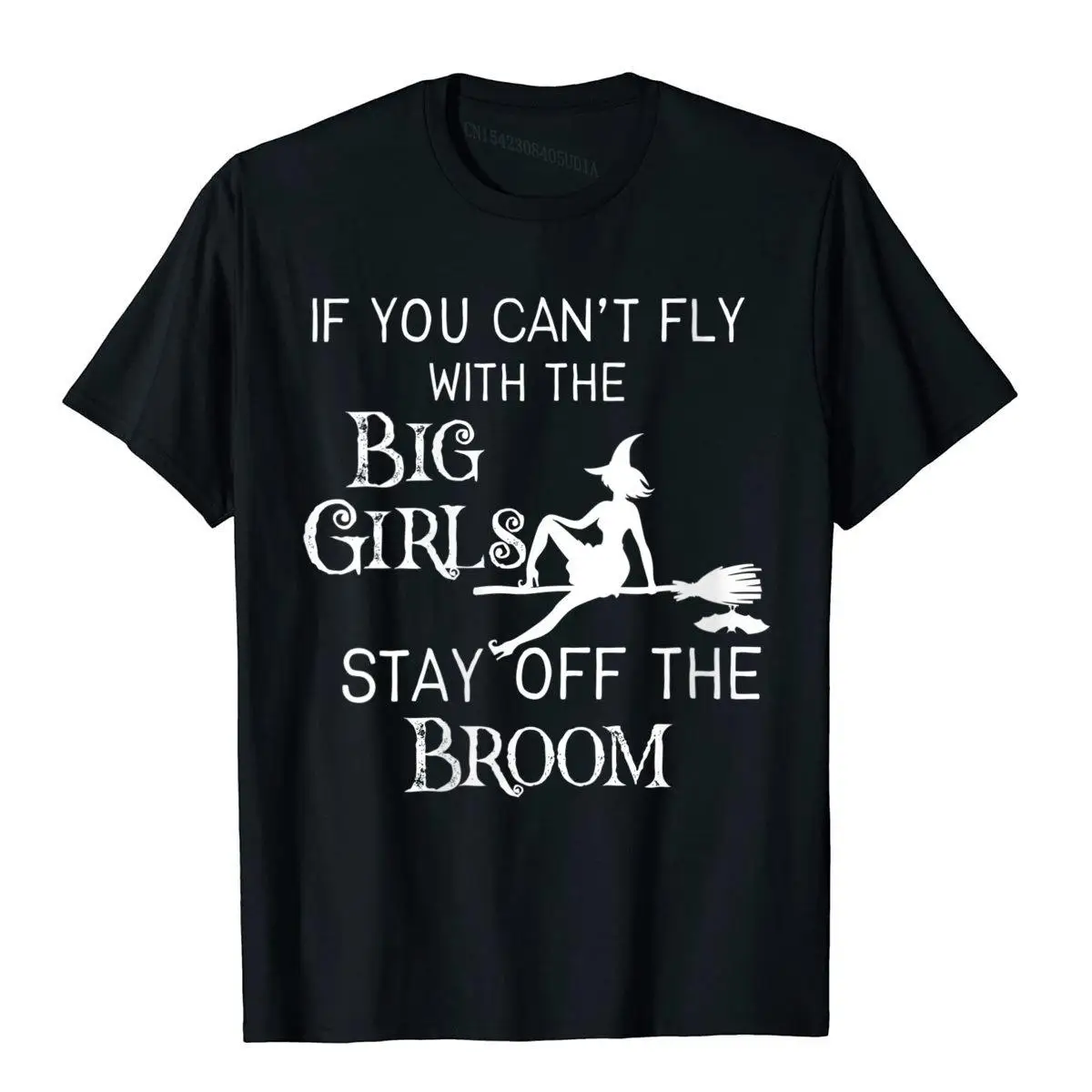 Womens If You Can't Fly With Big Girls Stay Off The Broom Witch V-Neck T-Shirt__B8778black