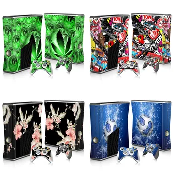 

HOT Game Waterproof Skin Sticker For Microsoft Xbox 360 Slim + 2 Controller Skins Design