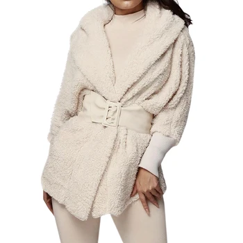 

Women Sexy Cardigan 2pcs Autumn Winter Loose Lazy Wind Plush Long-sleeved Coat+Short Pant Party Clothes Sets S-L