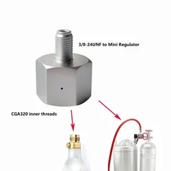 Sodastream Co2 Adaptor Adapter Female CGA 320 to Male 3/8UNF-24 with Pin for Homebrew Beer Corny Cornelius Keg Mini Regulator Sodastream Co2 Adaptor Adapter Female CGA 320 to Male 3/8UNF-24 with Pin for Homebrew Beer Corny Cornelius Keg Mini Regulator