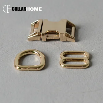 

10 sets Smooth plated metal belt buckle 5/8" 15mm D rings for bag dog pet collar DIY sewing accessories sliders strong hardware