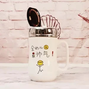 Керамическая чашка для воды, Женская Студенческая кружка, кофейная чашка, чашка для пары, большая емкость, офисная, одна чашка, 450 мл, Рождественская кружка, кружка для путешествий - Цвет: 450ml