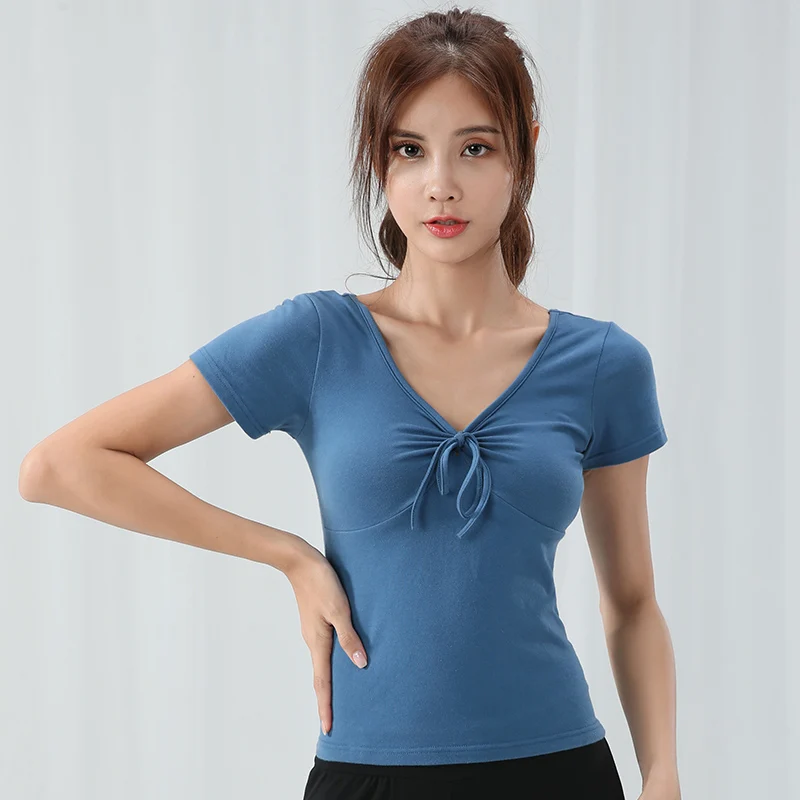 New Latin Dance Clothes Women Modal Dance Tops V Collar Comfort Practice Wear For Adult Female Rumba Laides Dance Clothes BL2146