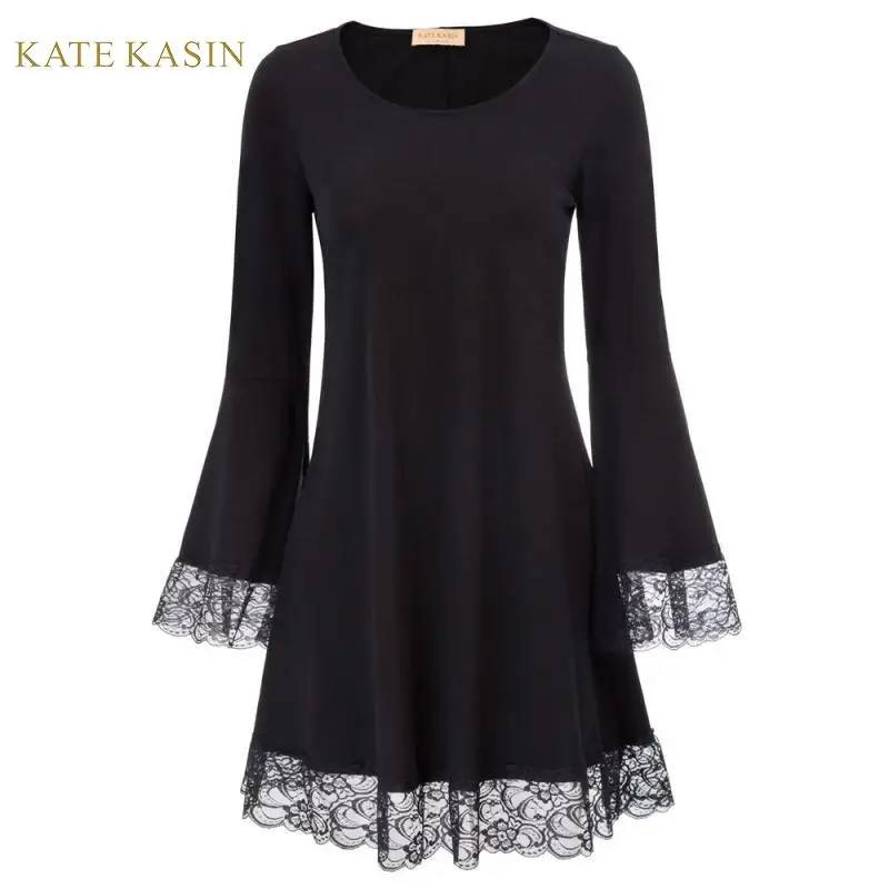 Платье С Кружевными Расклешенными Рукавами Купить