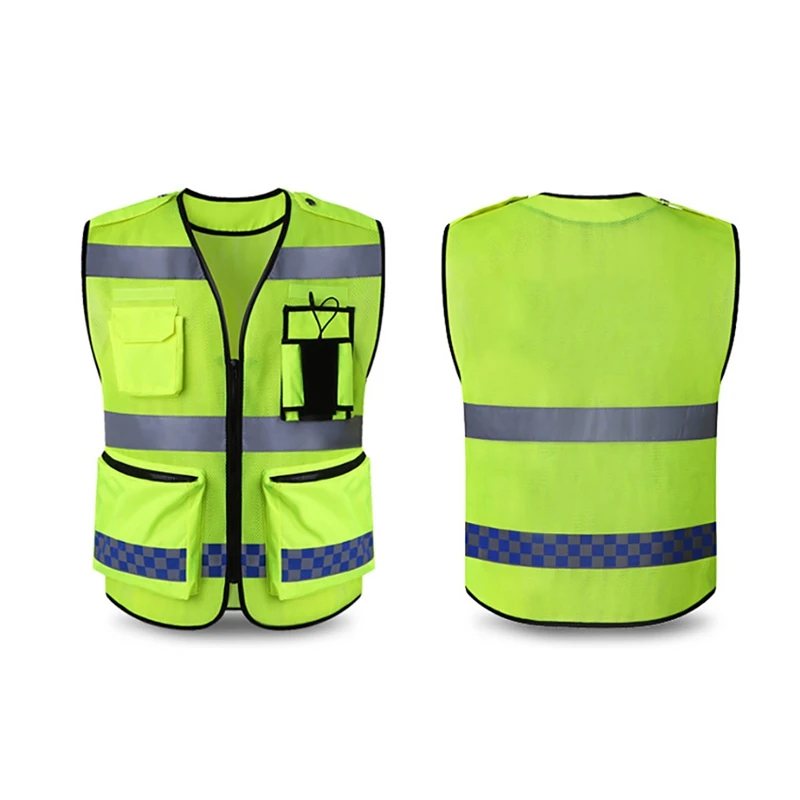 

Reflective Vest With Pocket High Light Visibility Breathable Safety Gear Warning Security Guard Protector Tank Top Outdoors Vest