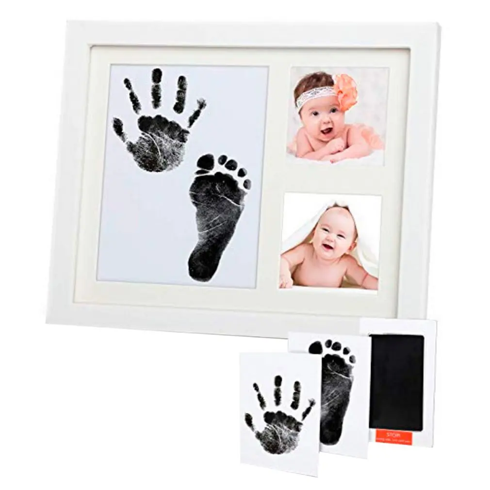 

Baby Hand And Foot Print Mud Frame Newborn Baby Solid Wood Hand And Foot Disposable Wash Ink Baby Paw Pad