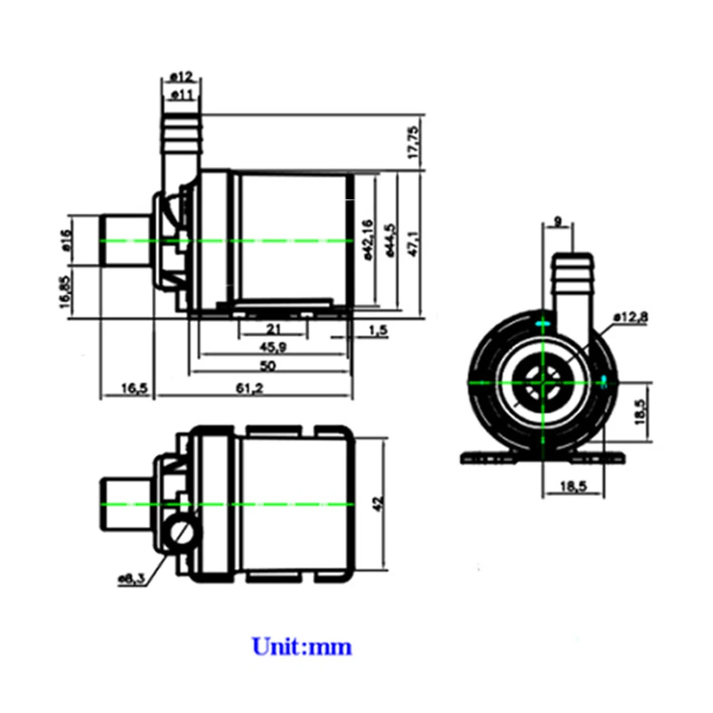 DC 12V 24V циркуляционный насос горячей воды Солнечный водяной насос бесщеточный мотор 800л/ч