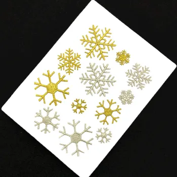 

one set embroidery patch snow flower snowflower cartoon patches for bag hat badges applique patches for clothing GU-2275