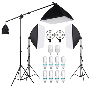 

Photography Softbox Lighting Kit Continuous Lighting Boom Arm Softbox Tripod Stand for Photography Lighting Photo Vedio Shooting