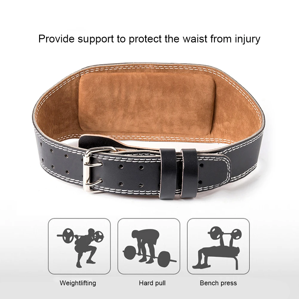 Professional Leather Weightlifting Waist Support Belt Adjustable Fitness Gym Wide Wrap Training Lifting Brace Straps Belt