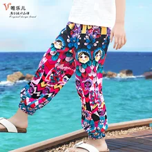 Girls Lantern Pants Summer New Style Big Boy CHILDREN'S Ninth Pants Sub-GIRL'S Beach Loose-Fit Anti Mosquito Pants Thin