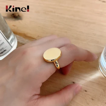 

Kinel French 925 Sterling Silver Glossy Ellipse Open Finger Rings for Women Adjustable Size Silver Ring Jewelry