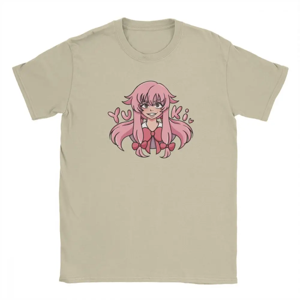 Мужская футболка Yuno Gasai Yuki 100% хлопок футболки с коротким рукавом Mirai Nikki аниме