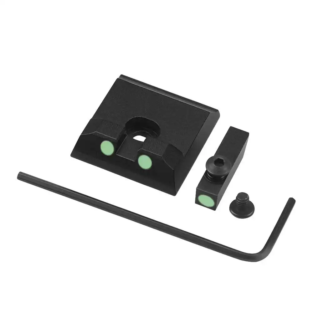 Tactical Fiber Optic 3 Dot Front and Rear Sight Set Metal Handgun Sights for Taurus G3 w/o, G2C, G2S, PT111, PT140, TX22