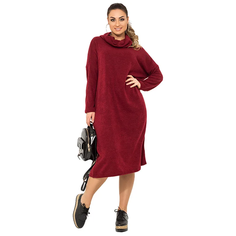 TUHAO осенне-зимние женские платья 6XL 5XL 4XL большого размера Элегантное повседневное платье размера плюс офисные комбинезоны Vestidos LZ05