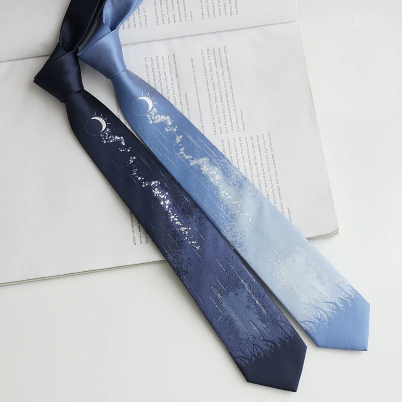 free-shipping-new-male-men's-original-design-female-students-necktie-[future-can-be-expected]-hot-silver-blue-7cm